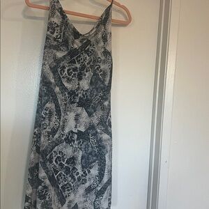 Gray and Black Animal Print Dress